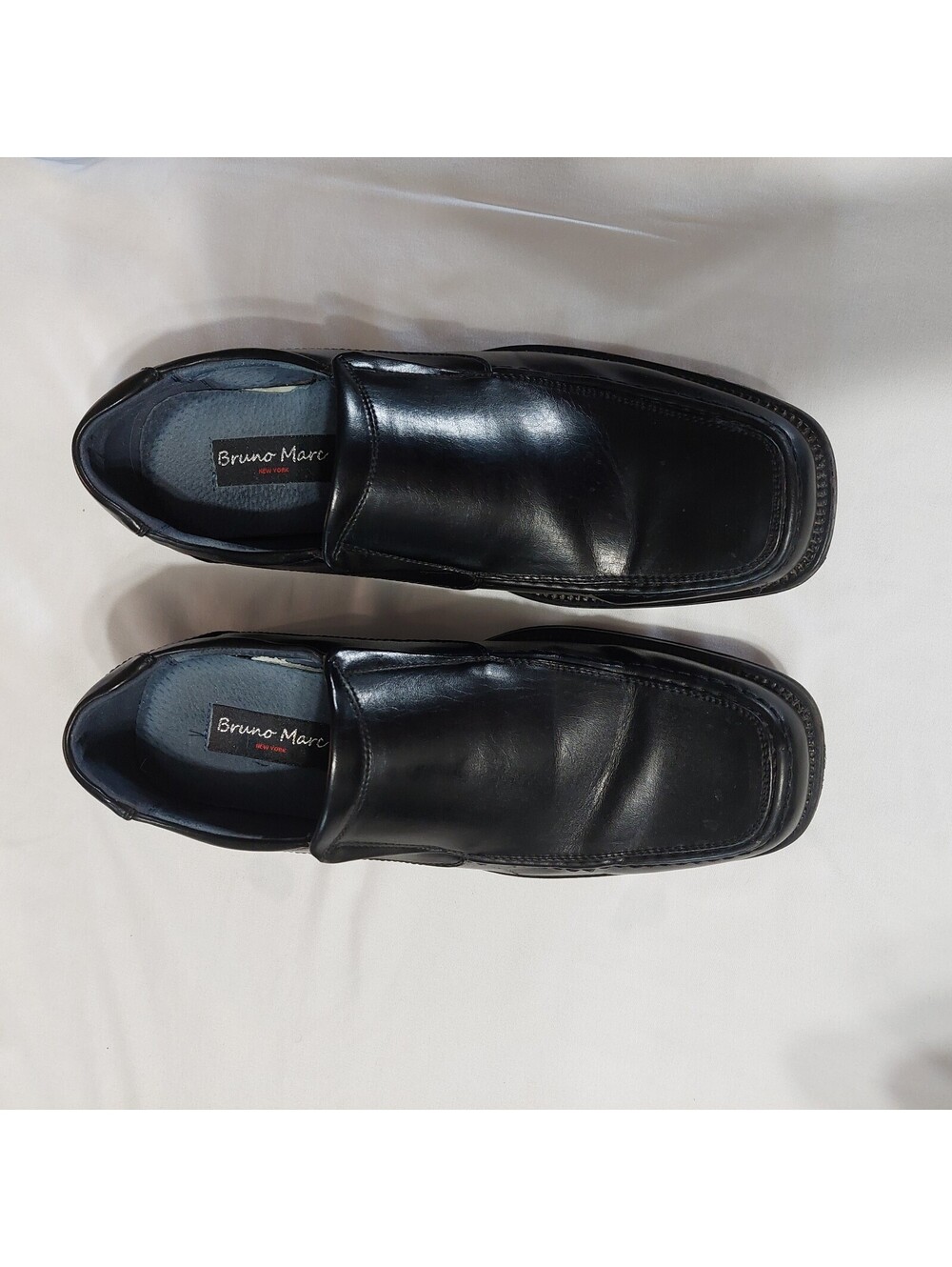 Bruno Marc Men's Black Leather Slip-On Dress Shoes Size 9